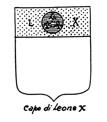 Imagem do termo heráldico: Capo di Leone X